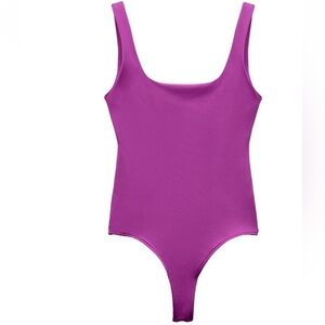 ZARA polyamide square neck bodysuit